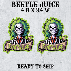 RTS Beetle Juice Car Badges- Ready to Ship 2-Pack