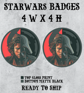 RTS Starwars badges (FULL COLOR) - Ready to Ship 2-Pack