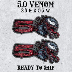 RTS 5.0 Venom Car Badges- Ready to Ship 2-Pack