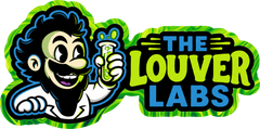 The Louver Labs custom oversized badge
