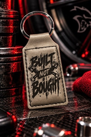 Double-sided laser-engraved leather keychain for V8 and Hemi owners