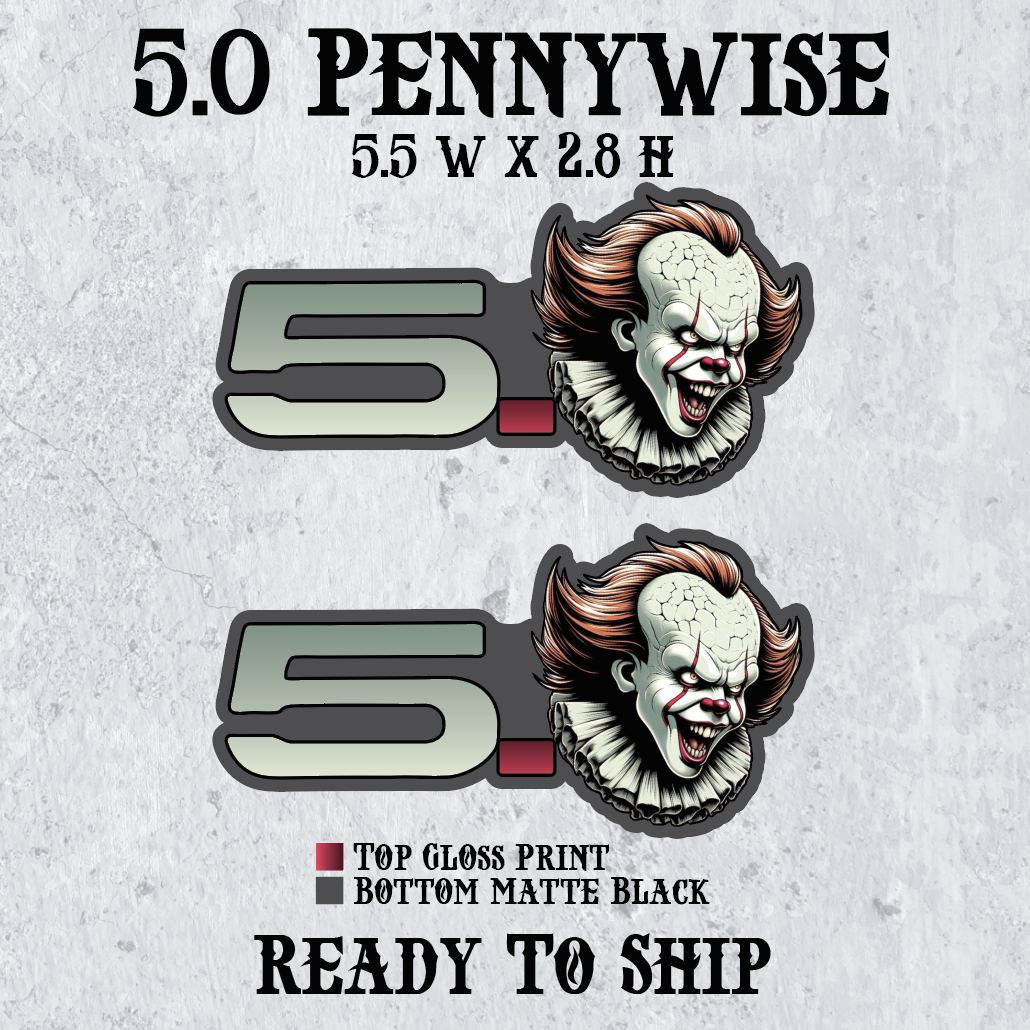 RTS 5.0 Pennywise Car Badges- Ready to Ship 2-Pack